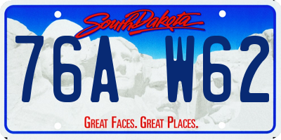 SD license plate 76AW62