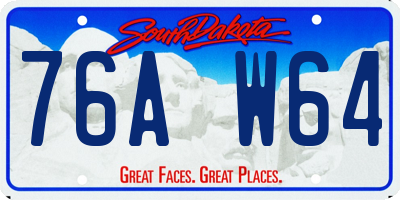 SD license plate 76AW64