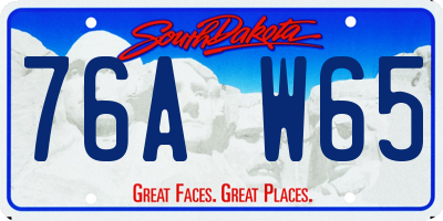 SD license plate 76AW65