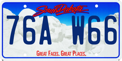 SD license plate 76AW66
