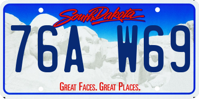 SD license plate 76AW69