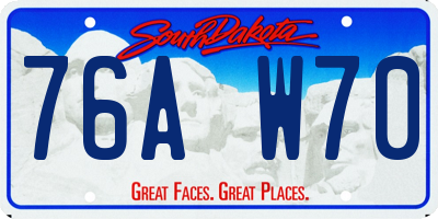 SD license plate 76AW70