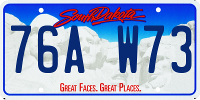 SD license plate 76AW73