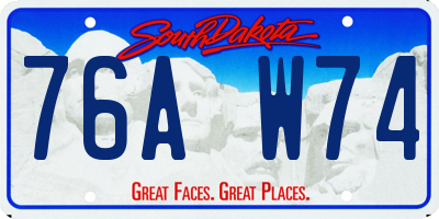 SD license plate 76AW74