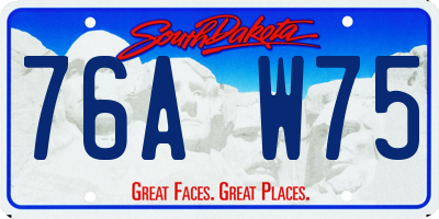 SD license plate 76AW75