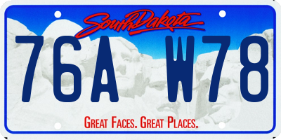 SD license plate 76AW78