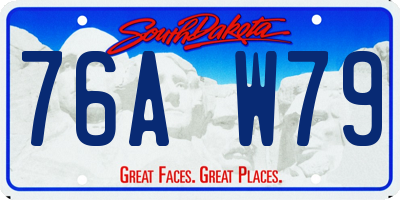 SD license plate 76AW79