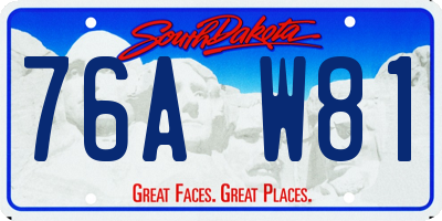 SD license plate 76AW81