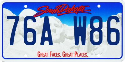 SD license plate 76AW86