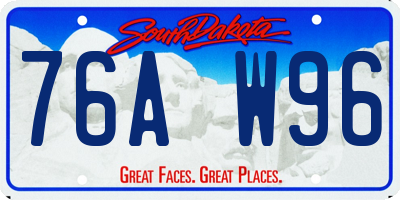 SD license plate 76AW96