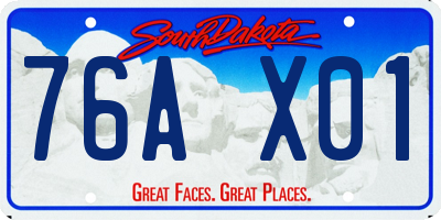 SD license plate 76AX01