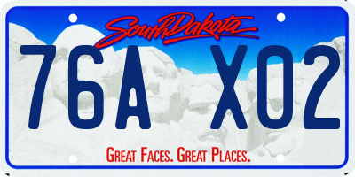 SD license plate 76AX02