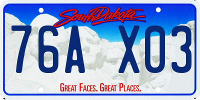 SD license plate 76AX03