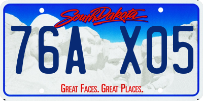 SD license plate 76AX05