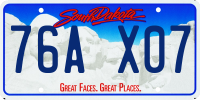 SD license plate 76AX07