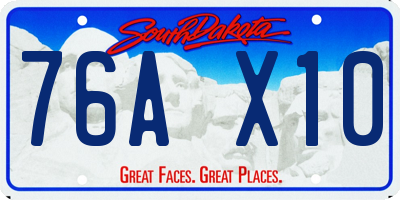 SD license plate 76AX10