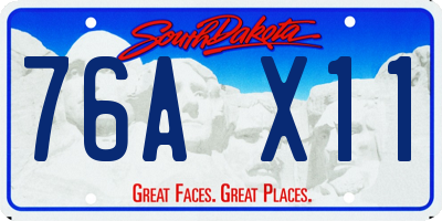 SD license plate 76AX11