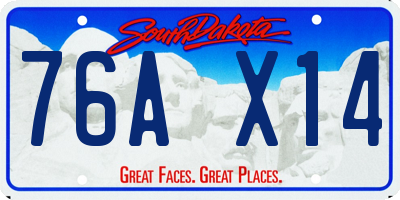SD license plate 76AX14
