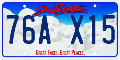 SD license plate 76AX15