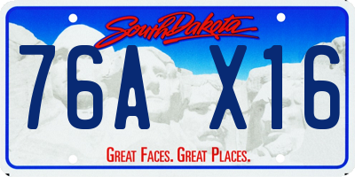 SD license plate 76AX16