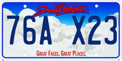 SD license plate 76AX23