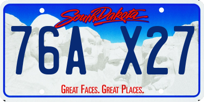 SD license plate 76AX27