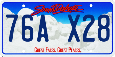 SD license plate 76AX28