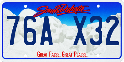 SD license plate 76AX32