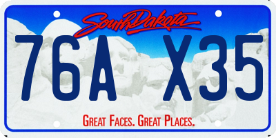 SD license plate 76AX35