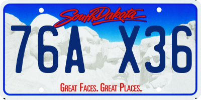 SD license plate 76AX36