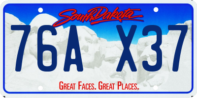 SD license plate 76AX37