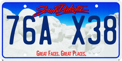 SD license plate 76AX38