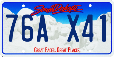 SD license plate 76AX41