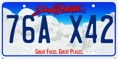 SD license plate 76AX42