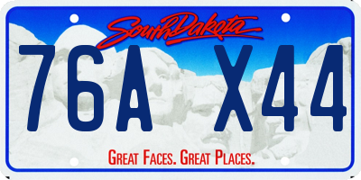 SD license plate 76AX44