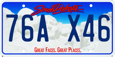 SD license plate 76AX46