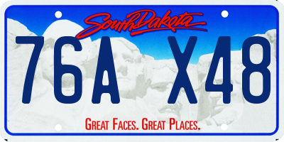 SD license plate 76AX48