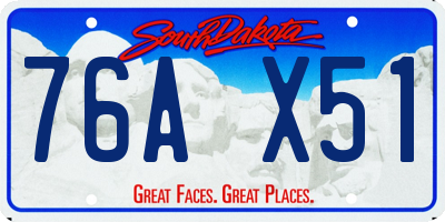SD license plate 76AX51