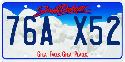 SD license plate 76AX52