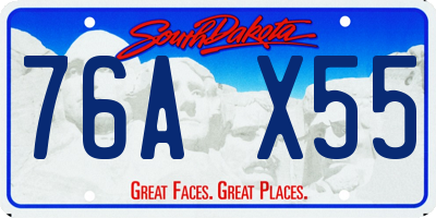 SD license plate 76AX55