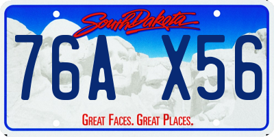 SD license plate 76AX56