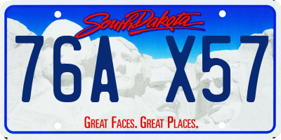 SD license plate 76AX57