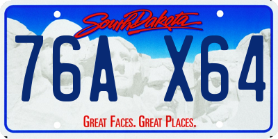 SD license plate 76AX64