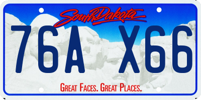 SD license plate 76AX66