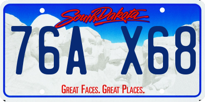 SD license plate 76AX68