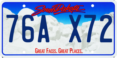 SD license plate 76AX72
