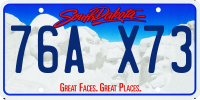 SD license plate 76AX73