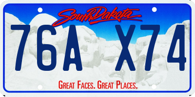 SD license plate 76AX74