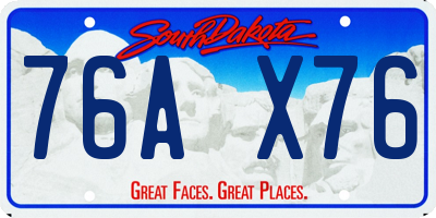 SD license plate 76AX76