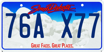 SD license plate 76AX77